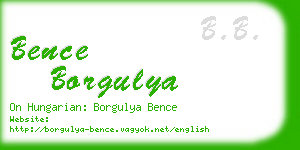 bence borgulya business card